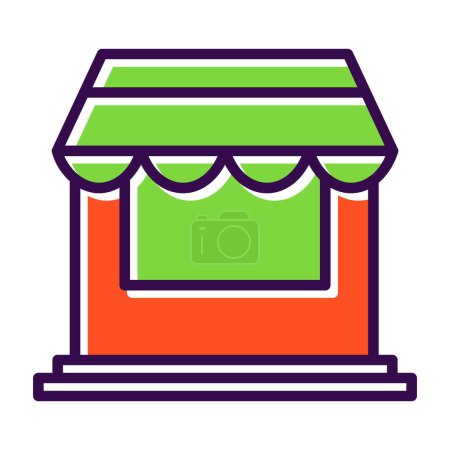 Ilustración de Simple icono de edificio de la tienda, diseño de ilustración vectorial - Imagen libre de derechos