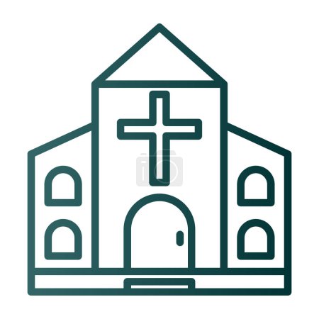 Téléchargez les illustrations : Icône de l'église, illustration vectorielle conception simple - en licence libre de droit