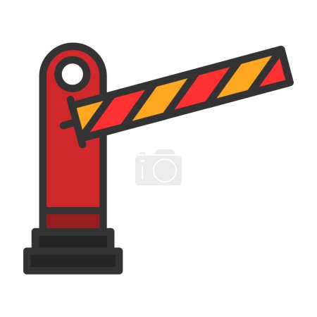 Illustration for Parking barrier icon, flat style - Royalty Free Image