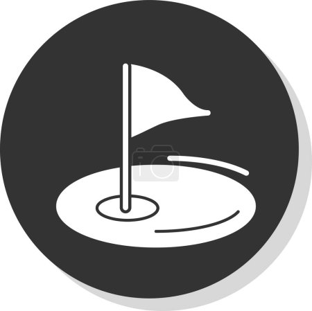 Téléchargez les illustrations : Icône drapeau plat Golf, illustration vectorielle - en licence libre de droit