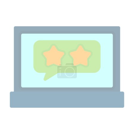Illustration for Review sign on laptop screen, vector illustration simple design - Royalty Free Image