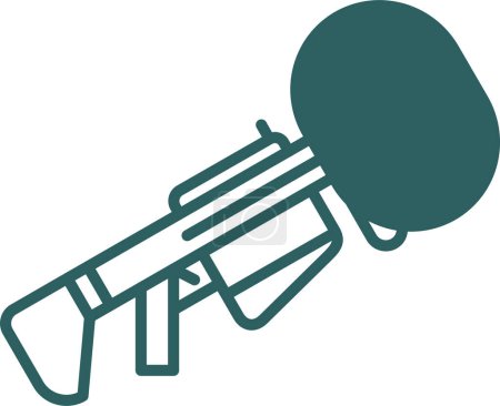Téléchargez les illustrations : Lance-grenade icône vectoriel illustration design - en licence libre de droit