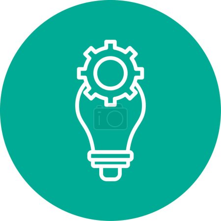 Illustration for Light bulb with gear icon, vector illustration graphic design - Royalty Free Image
