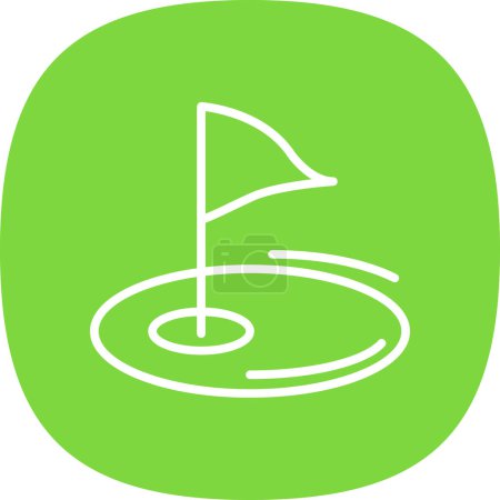 Téléchargez les illustrations : Icône drapeau plat Golf, illustration vectorielle - en licence libre de droit