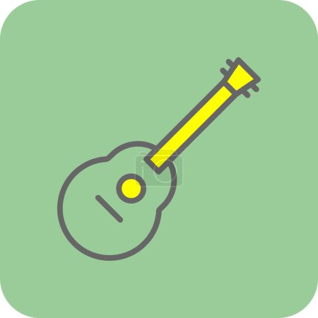 Téléchargez les illustrations : Icône guitare acoustique, instrument de musique. Illustration vectorielle. - en licence libre de droit