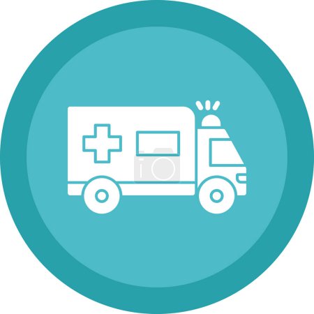Téléchargez les illustrations : Illustration vectorielle d'icône d'ambulance plate - en licence libre de droit