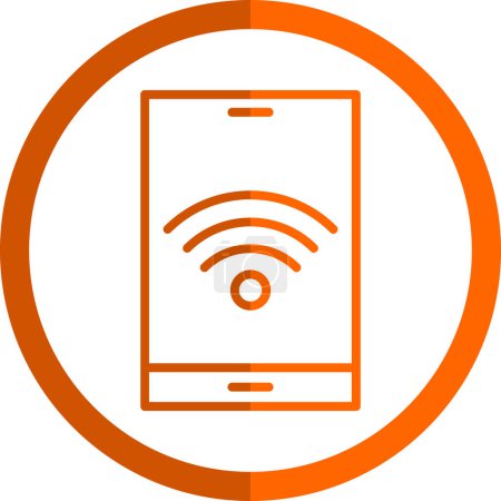 Téléchargez les illustrations : Tablette pc avec symbole wifi, illustration vectorielle, icône sans fil - en licence libre de droit