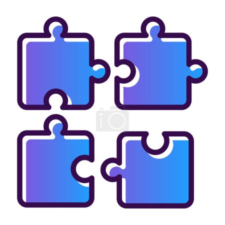 Illustration for Puzzle pieces, web simple illustration - Royalty Free Image