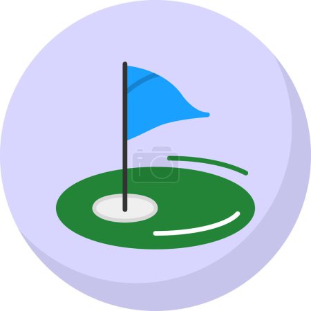 Illustration for Flat Golf flag icon, vector illustration - Royalty Free Image