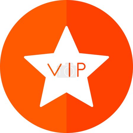 Illustration for Vip star icon in flat style. vector illustration - Royalty Free Image