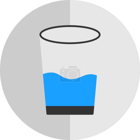Ilustración de Vaso de agua, icono de bebida, aislado sobre fondo blanco - Imagen libre de derechos