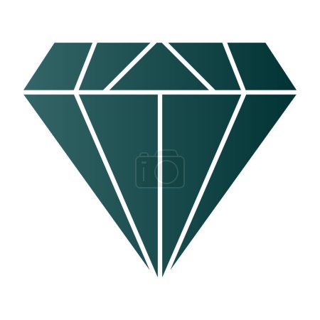 Ilustración de Icono plano de diamante, diseño de ilustración vectorial - Imagen libre de derechos
