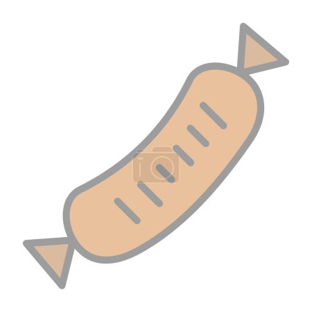 Téléchargez les illustrations : Illustration vectorielle d'une icône de saucisse - en licence libre de droit
