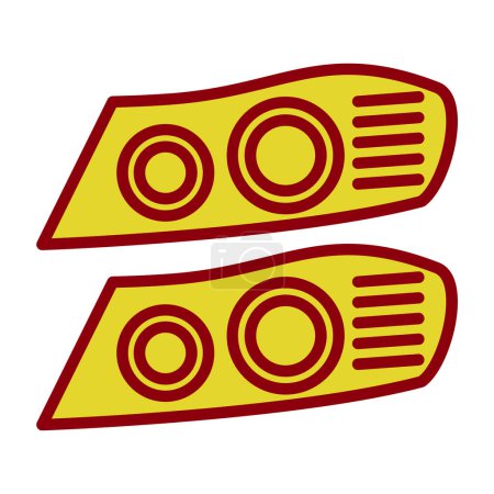 Téléchargez les illustrations : Deux feux de voiture icône de glyphe, illustration vectorielle - en licence libre de droit