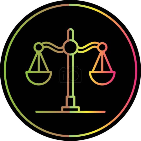 Téléchargez les illustrations : Balance balance ligne de couleur icône, illustration vectorielle - en licence libre de droit