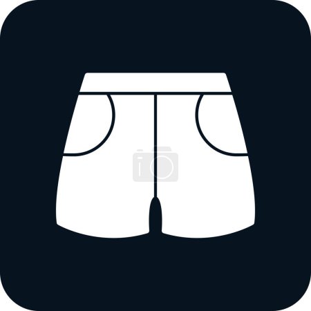 Ilustración de Icono de pantalones cortos, ilustración vectorial diseño simple aislado en blanco - Imagen libre de derechos