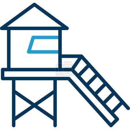 Ilustración de Ilustración vectorial del icono de la torre salvavidas - Imagen libre de derechos