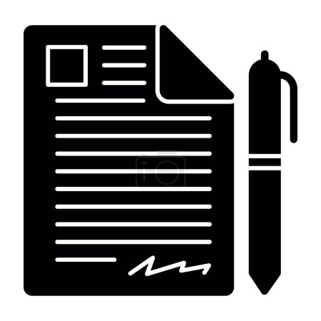 Ilustración de Icono de documento de archivo, signo web de contrato, ilustración vectorial - Imagen libre de derechos