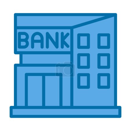Téléchargez les illustrations : Icône du bâtiment bancaire. illustration de design plat. - en licence libre de droit