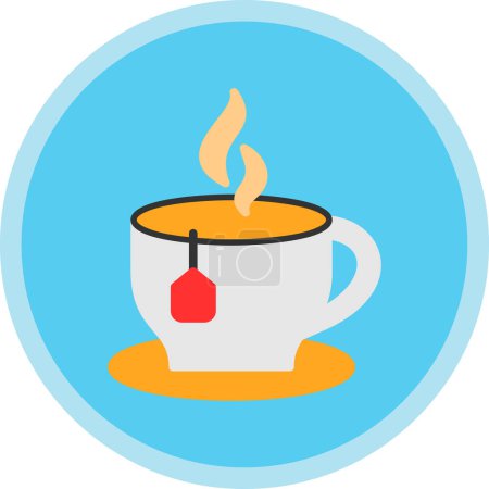Téléchargez les illustrations : Tasse chaude de thé icône, illustration vectorielle - en licence libre de droit