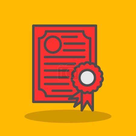 Illustration for Diploma flat icon, vector illustration - Royalty Free Image
