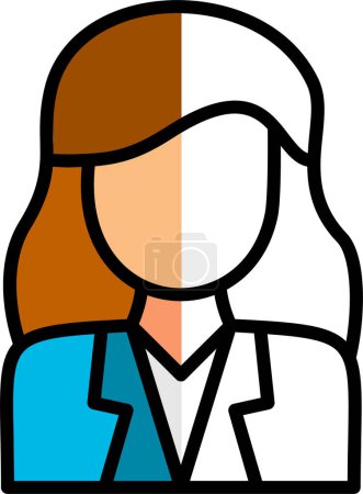 Téléchargez les illustrations : Femme d'affaires avatar icône, illustration vectorielle - en licence libre de droit