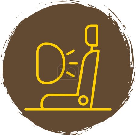 Ilustración de Icono de silla de airbag en estilo de esquema - Imagen libre de derechos