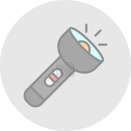 Illustration for Flashlight flat icon, vector illustration design - Royalty Free Image