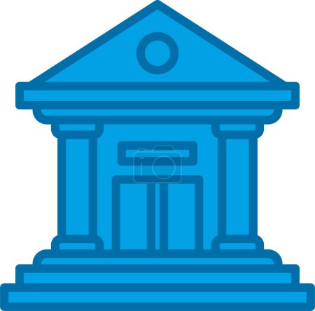 Téléchargez les illustrations : Illustration plate de l'icône du palais de justice - en licence libre de droit