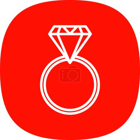 Téléchargez les illustrations : Icône bague en diamant dans le style contour - en licence libre de droit