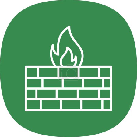 Illustration for Firewall. web icon vector illustration - Royalty Free Image