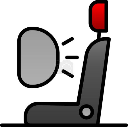 Ilustración de Icono de silla de airbag en estilo de esquema - Imagen libre de derechos
