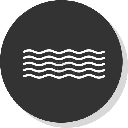 Illustration for Waves icon. flat design. vector graphic - Royalty Free Image