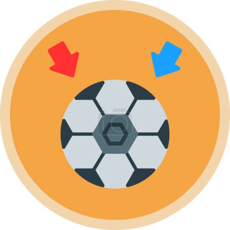 Téléchargez les illustrations : Icône de ballon de football, illustration vectorielle design simple - en licence libre de droit