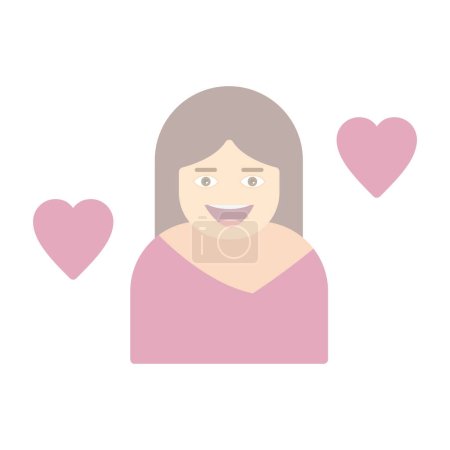 Téléchargez les illustrations : Aphrodite flat icon with heart - en licence libre de droit