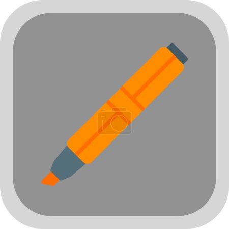 Téléchargez les illustrations : Icône de stylo marqueur, illustration vectorielle design simple - en licence libre de droit