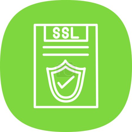 Téléchargez les illustrations : Style d'icône de fichier SSL de conception vectorielle - en licence libre de droit