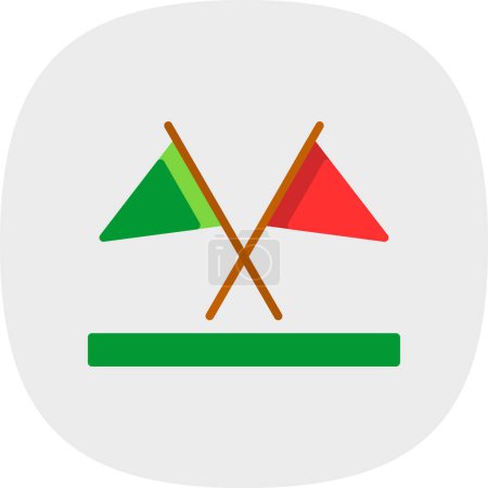 Illustration for Two crossed flags icon, vector illustration - Royalty Free Image