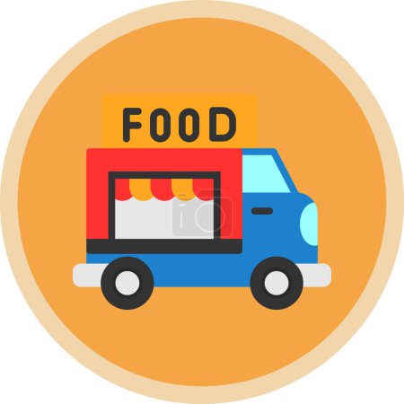 Illustration for Vector flat illustration of food truck icon - Royalty Free Image