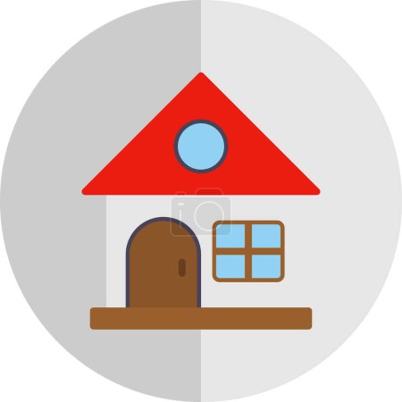 Illustration for House web icon, vector illustration - Royalty Free Image
