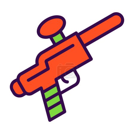 Téléchargez les illustrations : Pistolet de paintball icône, illustration vectorielle - en licence libre de droit