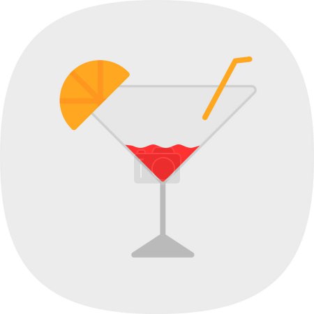Ilustración de Icono plano cóctel martini, vector de ilustración - Imagen libre de derechos