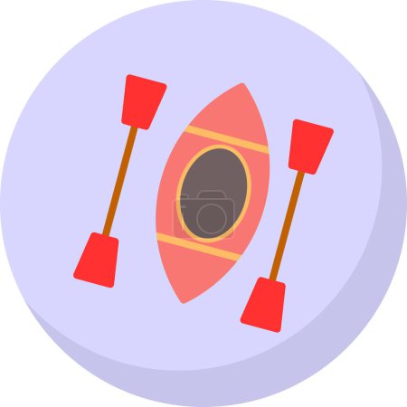 Illustration for Vector illustration of Kayak flat icon - Royalty Free Image