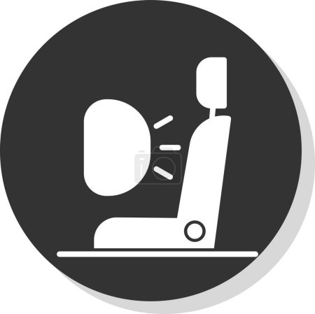Téléchargez les illustrations : Icône de chaise Airbag dans le style contour - en licence libre de droit