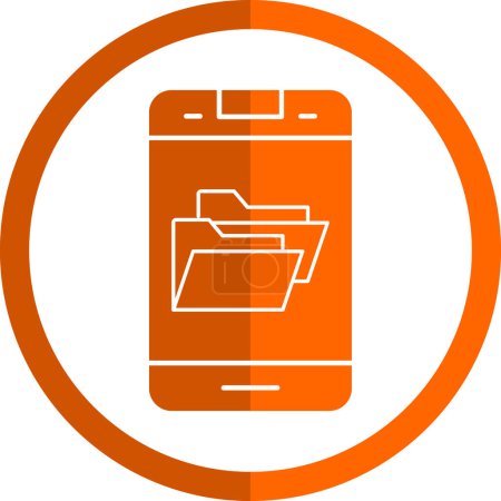 Illustration for Folders on smartphone screen web icon, vector illustration - Royalty Free Image