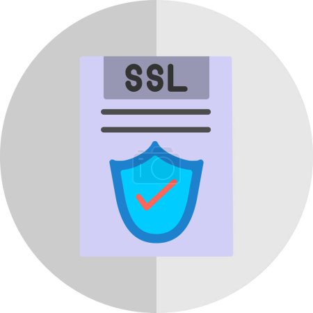Téléchargez les illustrations : Style d'icône de fichier SSL de conception vectorielle - en licence libre de droit