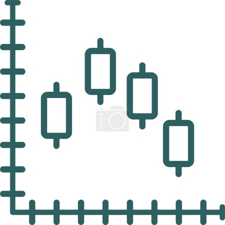 Illustration for Candlestick chart icon in flat style - Royalty Free Image
