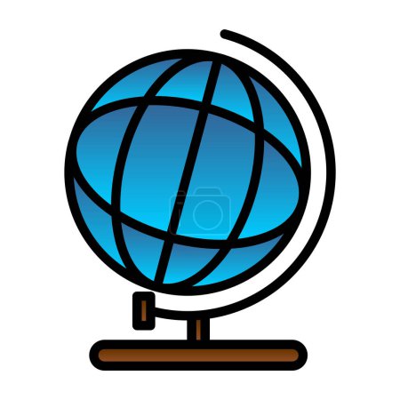 Téléchargez les illustrations : Icône web globe, illustration vectorielle - en licence libre de droit