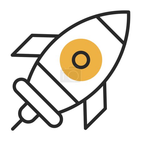 Ilustración de Cohete nave icono, vector ilustración diseño simple - Imagen libre de derechos