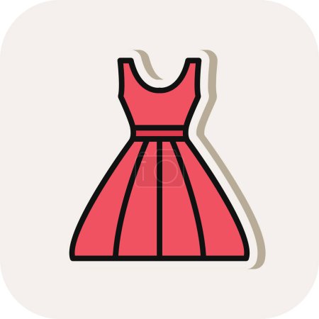 Téléchargez les illustrations : Icône de robe, illustration vectorielle design simple - en licence libre de droit